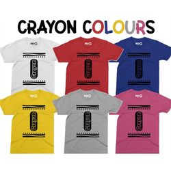 crayon t-shirt world book day costume fancy dress tee new kids book day crayola crayons drawing tshirt crayon fancy dres