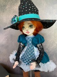 witch doll .  halloween doll .  handmade witch doll - halloween gift idea .