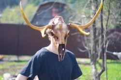 deer skull mask with big antlers