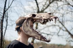 wendigo skull mask with jaw