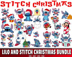 lilo and stitch christmas bundle svg, digital download