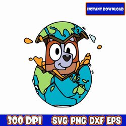 Bingo in Earth SVG, Bluey SVG Bundle, Bluey Cut Files for Cricut, Bluey Svg Clipart, Bluey PNG, Bluey Layered Svg