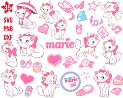 disney marie aristocats svg, marie cat pink bow svg png