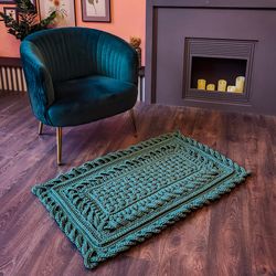crochet rug tutorial. text description of each row in english and video (only russian) lacepie