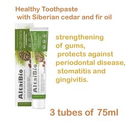 toothpaste with cedar and fir oil for the prevention of periodontal disease, to strengthen the gums for stomatitis