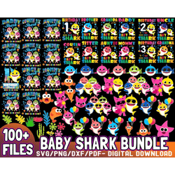 baby shark bundle svg, baby shark svg, baby shark themed, baby shark party, kids svg, baby shark birthday