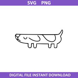 long dog outline svg, bluey svg, cartoon svg, png digital file