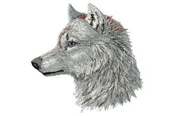 stunning white wolf embroidery design: perfect for animal lovers, cute animal