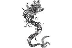 get the best dacian wolf totem embroidery design here, cute animal