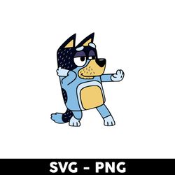 dancing dad svg, bluey dad svg, bandit bluey svg, bluey svg, bluey dog svg, cartoon svg - digital file