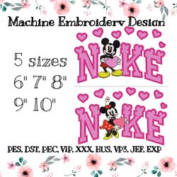 nike embroidery design mickey mouse and minnie mouse