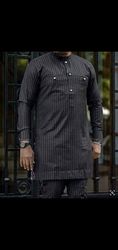 african men wedding outfit, 2 peices, embroidered kaftan, shirt with matching pant