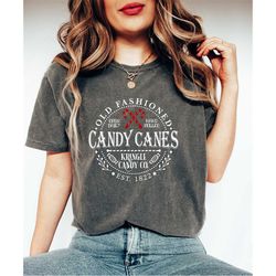 comfort colors old fashioned candy cane shirt, retro christmas shirt, candy xmas shirt, christmas family tee, vintage xm