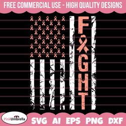 endometrial cancer fight usa flag svg, cancer ribbon svg, endometrial cancer awareness svg, peach ribbon svg, svg cut f