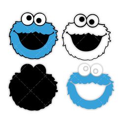 cookie monster svg, png, pdf, cookie svg, monster cricut