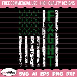 eye cancer fight usa flag svg, cancer ribbon svg, eye cancer awareness svg, green ribbon svg, svg cut file for cricut si