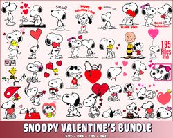 snoopy valentines bundle svg, digital download
