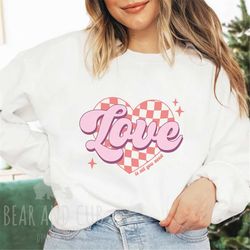 love valentine's day sweatshirt, valentine's day gift for her, cute love crewneck, heart sweatshirt, love shirt, valenti