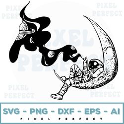 astronaut smoking svg, smoke svg, smoking cricut cut file