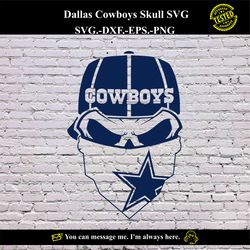 dallas cowboys skull svg vector digital product - instant download