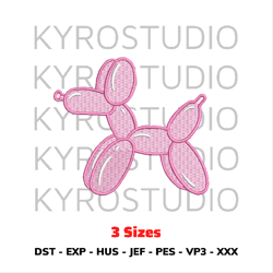 balloon dog anime embroidery design file/ chibi cute embroidery design/ design pes