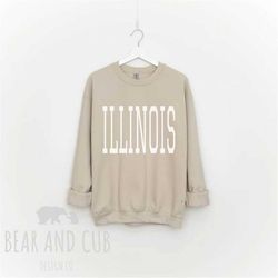 Oversized Illinois Sweatshirt, Throwback Illinois Crewneck Sweatshirt, Illinois Crewneck, Illinois Gift, College Student