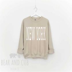 oversized new york sweatshirt, throwback new york crewneck sweatshirt, new york gift, new york city crewneck, new york s