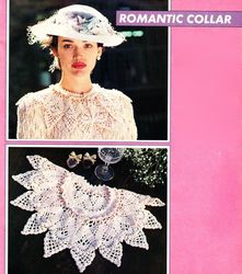 romantic collar crochet diagram - digital vintage pattern pdf download