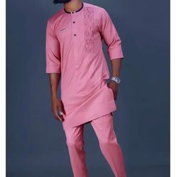 african men clothing, 2pics men sets, cotton fabric, different sizes and colors, men wesrs, all occassion, wedding suit