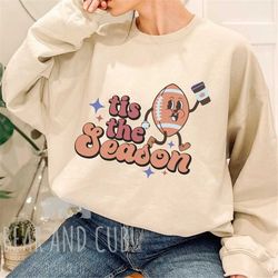 tis the season football coffee sweatshirt, tis the season crewneck, football pumpkin spice latte fall sweatshirt, retro