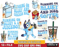 12 file running on bluey dog bundle svg, bluey svg