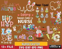 13 file nurse easter svg bundle , easter svg bundle