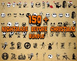 150 file nightmare before christmas svg bundle , digital download