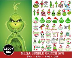 1500 grinch bundle svg, grinch svg, grinch cutting image, , digital download