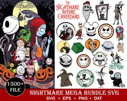 1500 nightmare before christmas svg, digital download