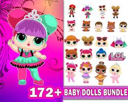 172 file baby dolls svg, digital download