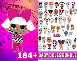 184 file baby dolls bundle svg, digital download