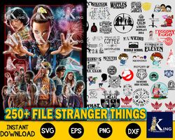 250 file stranger things svg, mega bundle stranger things svg eps png dxf