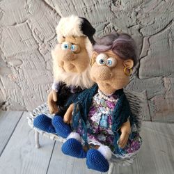 interior dolls of grandparents, wedding anniversary gift, gift to parents, wedding gift