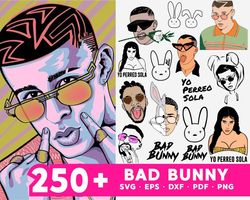 250 files bad bunny svg bundle , digital download