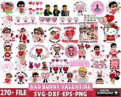 270 file bad bunny valentine svg bundle , valentine day svg bundle, digital download