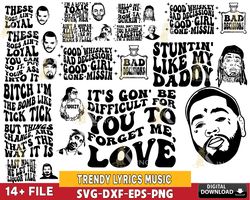 30 file trendy lyrics music svg bundle, even savage bitches go to heaven, digital download