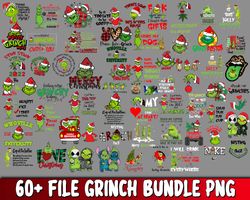 60 file grinch bundle png, grinch png, digital download