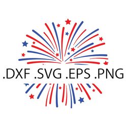 red white blue firework- 4th of july - digital download