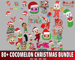 80 file cocomelon christmas bundle svg, digital download
