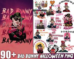 90 file bad bunny halloween svg , digital download