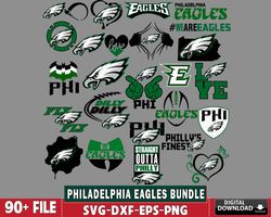 90 file philadelphia eagles svg bundle , nfl bundle svg, digital download