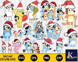 bluey christmas svg, digital download