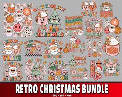 retro christmas bundle 11 svg, digital download