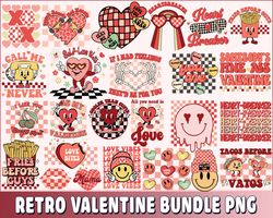 retro valentine bundle png, digital download